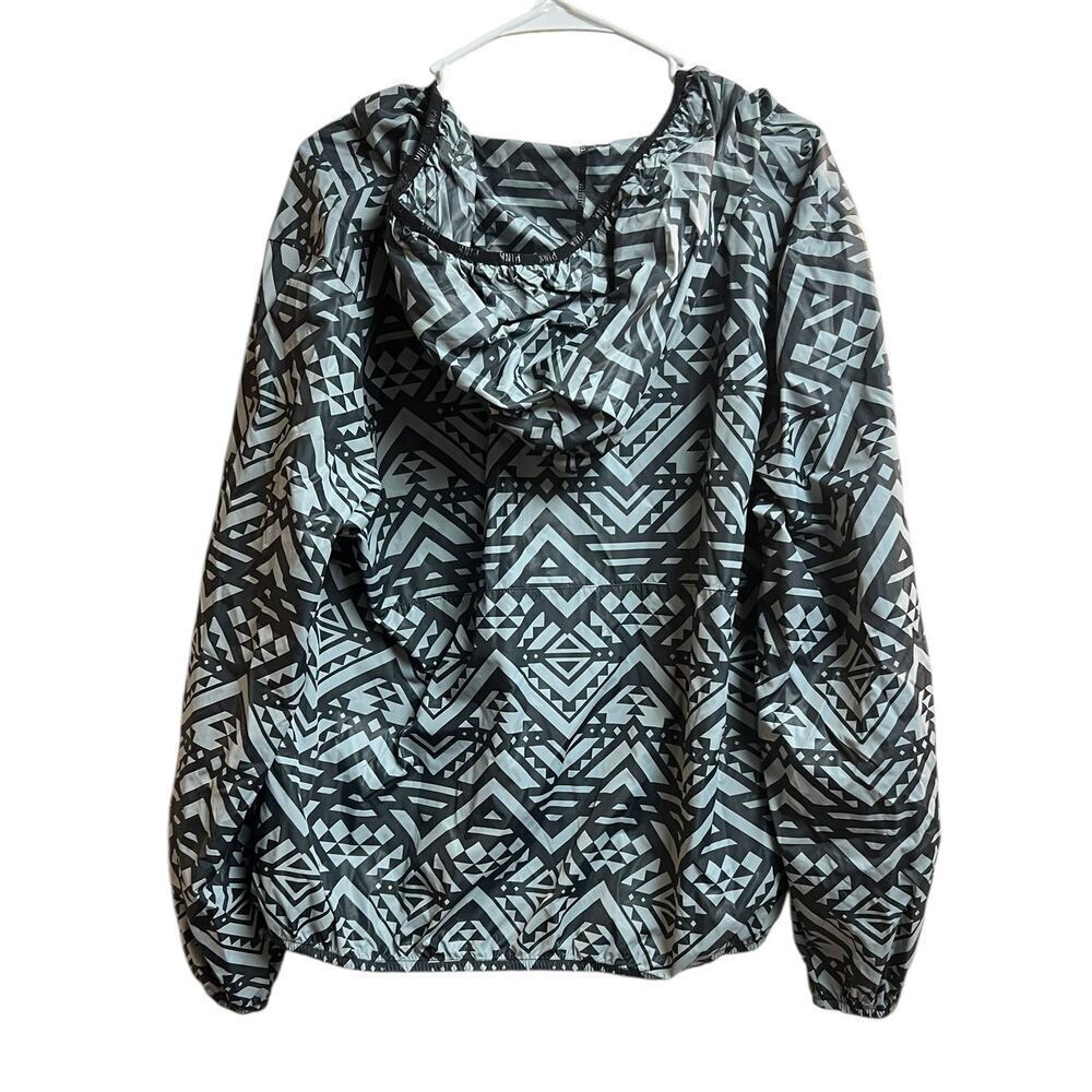 Victoria's Secret PINK Gray Black Aztec Print Anorak Pullover Windbreaker M/L - Picture 10 of 10